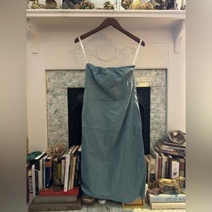 Vintage Cynthia Rowley Pale Blue Leather Tube dress